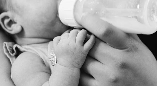 Baby with bottle